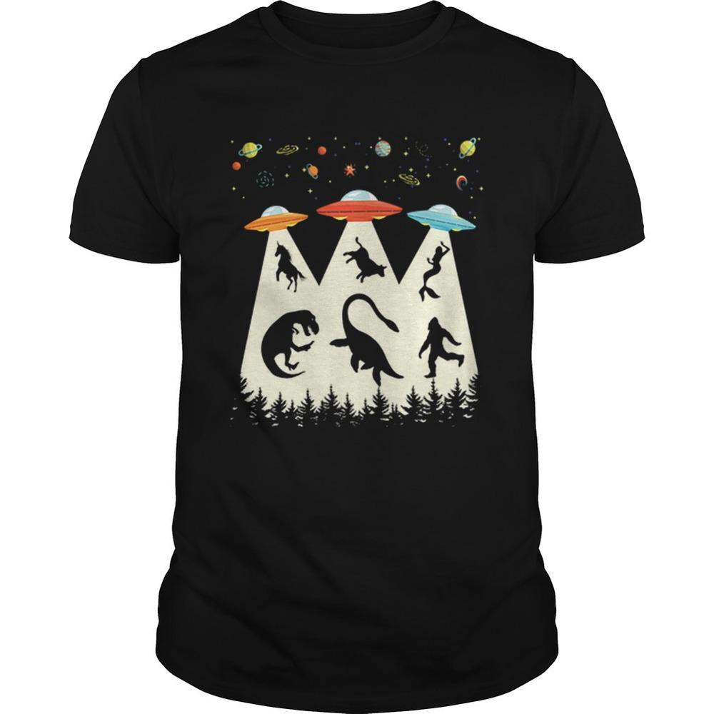 Alien Abduction Trex Loch Ness Monster Bigfoot Shirt